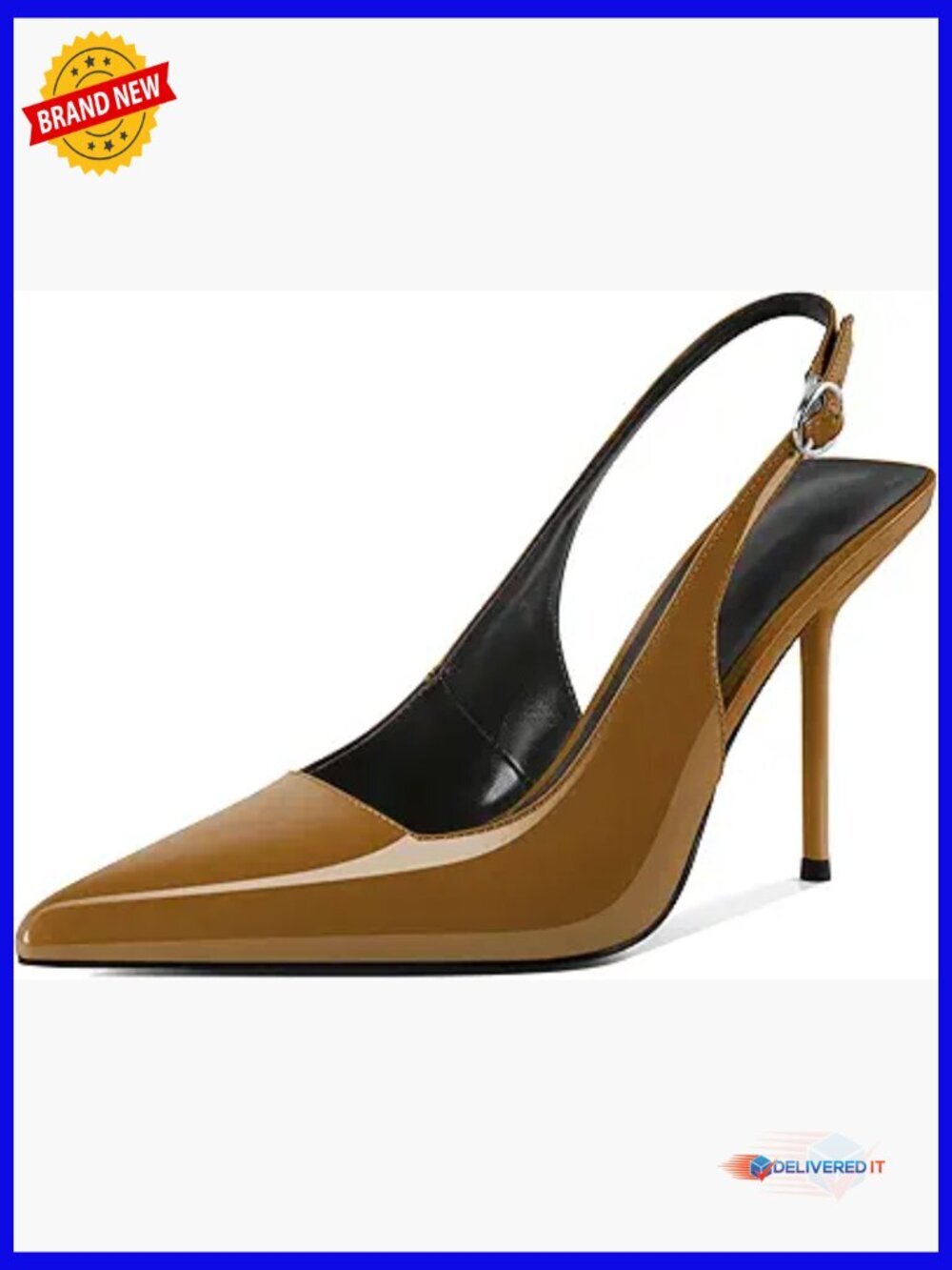 Women's Pointed Toe Slingback Stiletto Heels 4 Inch Pumps